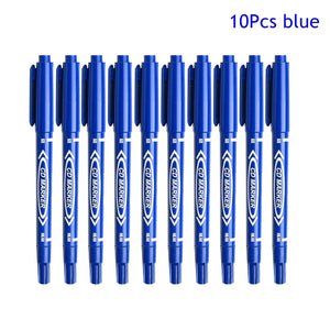 10Pcs/set Double Tip Art Black Blue ink Permanent Paint Marker Pen for