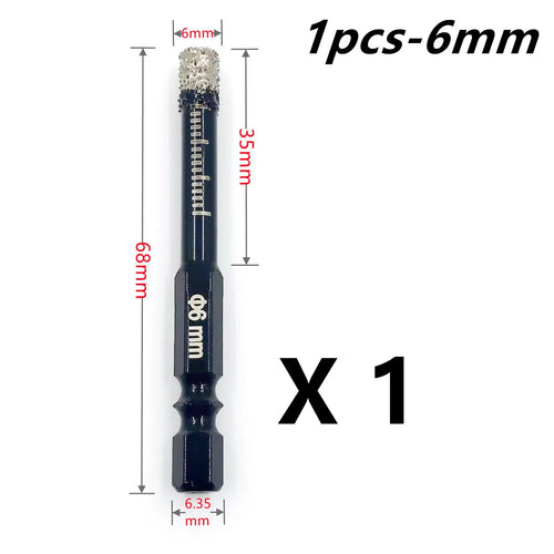 5-16mm Hexagonal Shank Brazed Dry Ceramic Tile Drill Bit Marble