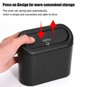 Wholesale Portable Plastic Car Storage Box Car Trash Can With Lid