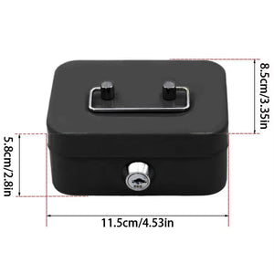 Lockable Money Safe Box with Key Metal Cash Box Portable Piggy Bank