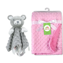Personalized Newborn Baby Blanket with Name Custom Stroller Sleeping Dolls Animal Security Towel Gift Set for Baby Shower Gifts