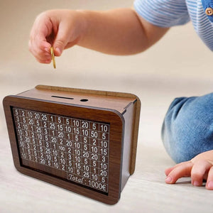 1pcs Money Wood Box Piggy Bank Wood Money Bank Reusable Money Box with