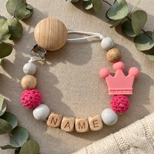 Personalized Pacifier Clip Custom Name Baby Teether Holder BPA Free Silicone Beads Wood Cat Dummy Chain Soother Clip Shower Gift