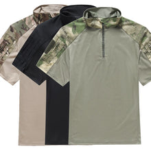 Summer Men's Outdoor Tactical Frog Suit Short Sleeve Camouflage Training Combat Shirt Breathable Tops Lightweight Fast Drying