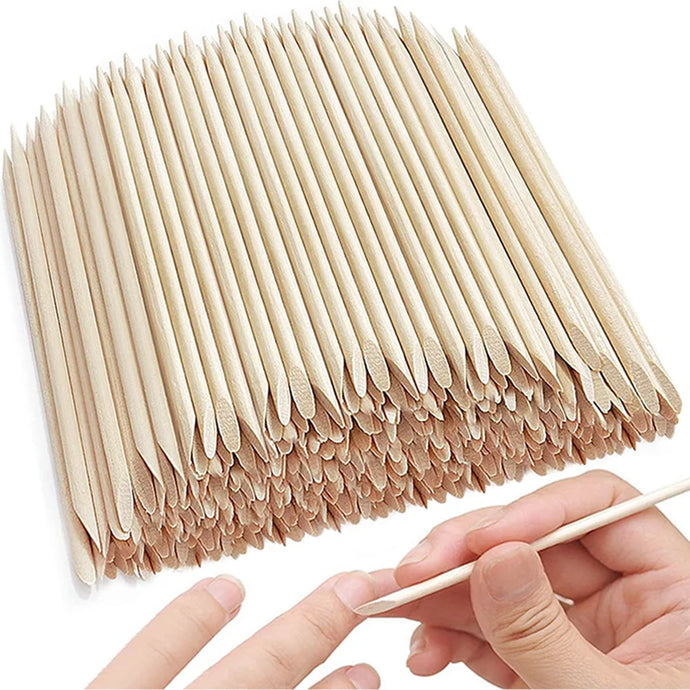 100/50pcs Nail Art Pusher Orange Wood Sticks Cuticle Pusher Remover