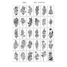 30pcs Temporary Tattoos for Children Unicorn Mermaid Car Fruit Cartoon