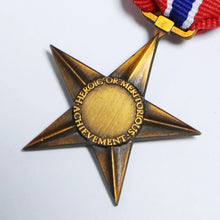 1Pc US Army Bronze Five Pointed Star Honor Medal Re Engraved 3D Pin Badge Craft Copy