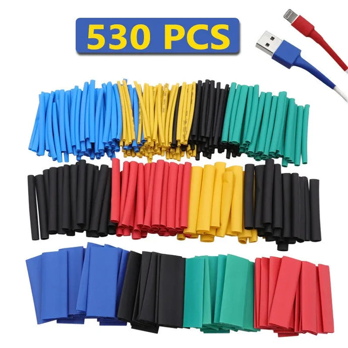 530Pcs Electrical Tape Heat Shrink Tube Kit Shrinking Assorted