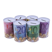 Euro Dollar Money Box Safe Cylinder Piggy Bank Banks For Coins Deposit