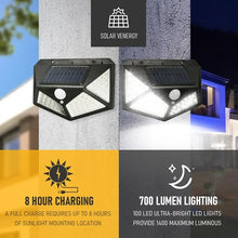 100 LED Solar Wall Lamp All Sides Luminous Motion Sensor Human