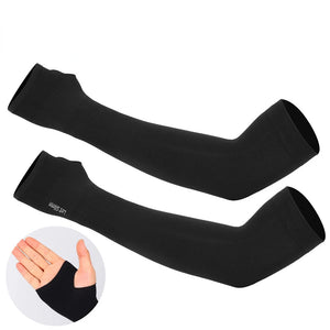 1 Pair Summer Finger Sleeve Ice Cool Wearing High Elastic Elbow Spring