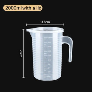 1PC Clear Graduated Measuring Cup Scale Plastic Transparent Mixing Cup