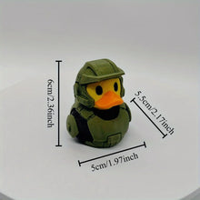 Military Soldier Duck Statue, Durable Plastic Interior/outdoor Decoration in Olive Green and Black Design, Desk Rack Decoration