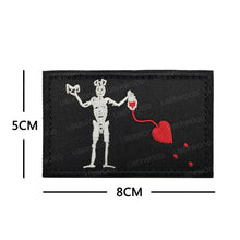 Pirate Flags Jolly Roger Black Beard Edward Teach Tactical Patch Hook & Loop Blackbeard Skull Heart Embroidered Badge Emblem
