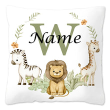 Animal with Name Pillow Case Personalized Pillow Dust Cover Bedroom Kids Wild Party Decoration Pillowcase Birthday Children Gift