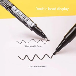10Pcs/set Double Tip Art Black Blue ink Permanent Paint Marker Pen for