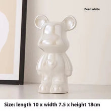 Ceramic Cartoon Teddy Bear Figurine Love Bear Ornament Living Room