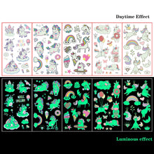 5pcs Luminous Glow Unicorn Cute Pattern Waterproof Temporary Tattoo