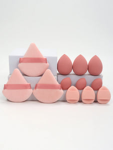 12-Piece All-Purpose Makeup Sponge Set, Made of 3 Loose Powder Puffs,