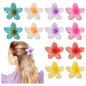 8cm Boho Gradient Large Flower Acrylic Hair Clip for Women Sweet Hair