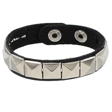 2024 Pu Leather Studded Bracelet Choker Punk Spike Rivets Cuff Black