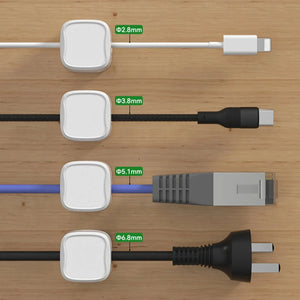 3/6PCS Magnetic Cable Clips Cable Smooth Adjustable Cord Holder Under