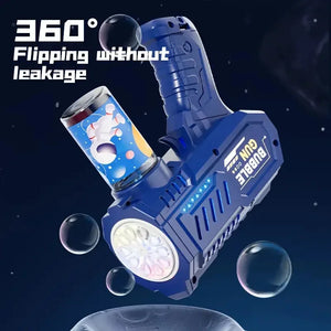 10 Holes Kids Bubble Gun Toys Rocket Soap Bubbles Machine Gun Shape