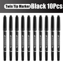 5/10 Pcs Twin Tip Permanent Marker Black/Blue/Red Oil Marker Pen Fine