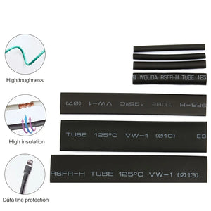 127Pcs Heat Shrink Tube Sleeving Tubing Assortment Kit Electrical