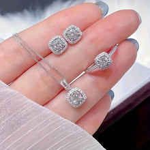 1PC Luxury Cube Jewelry Set, Women's Elegant Necklace, Earrings & Ring