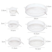6Pcs/Set Transparent Silicone Kitchen Utensils Fresh-keeping Stretch