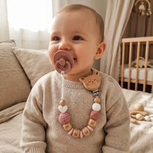 Personalized Pacifier Clip Custom Name Baby Teether Holder BPA Free Silicone Beads Wood Cat Dummy Chain Soother Clip Shower Gift