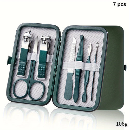 7/10/12/18 pcs Spring Green New Stainless Steel Nail Clippers Set