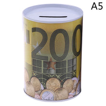 Euro Dollar Money Box Safe Cylinder Piggy Bank Banks For Coins Deposit