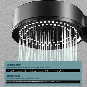 5 Modes Adjustable Rain Drenching Mode Black Bath Shower Head Head