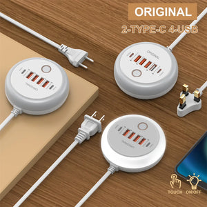 50W USB Charger Multi Ports Power Strip Socket Fast Charging Travel