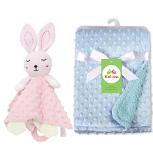 Personalized Newborn Baby Blanket with Name Custom Stroller Sleeping Dolls Animal Security Towel Gift Set for Baby Shower Gifts