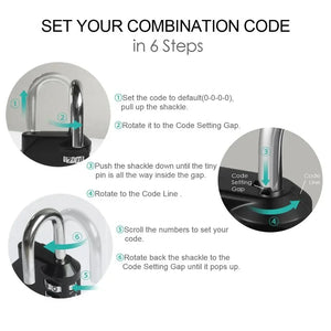1PCS Password Locks ORIA Combination Padlock 4 Digit Waterproof