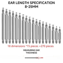 270pcs/set Strainless Steel Spring Bars Dia 1.5mm length8mm - 25mm/