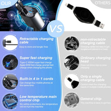 120/66w 4 IN 1 Retractable Car Charger Mobile Phone USB PD Type C