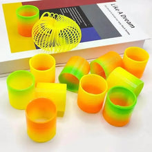 12/24pcs Rainbow Magic Springs Circle Toys Gradient Color Fingertip
