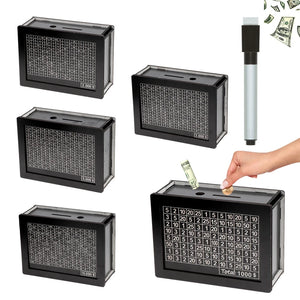 USD Black Reusable Piggy Bank With Money Goal Counter Piggy Bank DIY