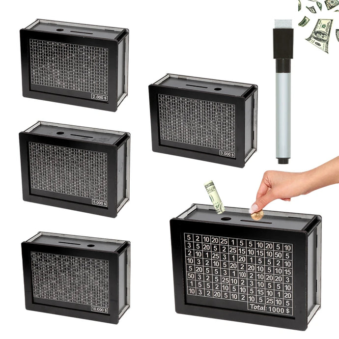 USD Black Reusable Piggy Bank With Money Goal Counter Piggy Bank DIY