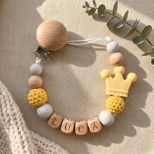 Personalized Pacifier Clip Custom Name Baby Teether Holder BPA Free Silicone Beads Wood Cat Dummy Chain Soother Clip Shower Gift