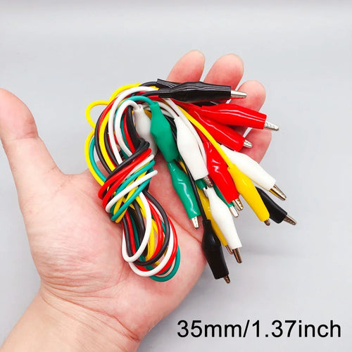 10pcs 50cm Clip Number 28/35/45mm Alligator Clips with Wires, Jumper