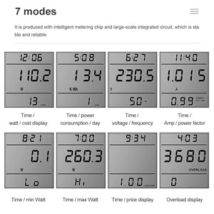220V Digital LCD Power Meter Wattmeter Socket Wattage Kwh Energy