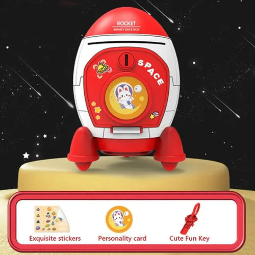 Cute Children Piggy Bank with Cartoon Sticker Multi-purpose Space
