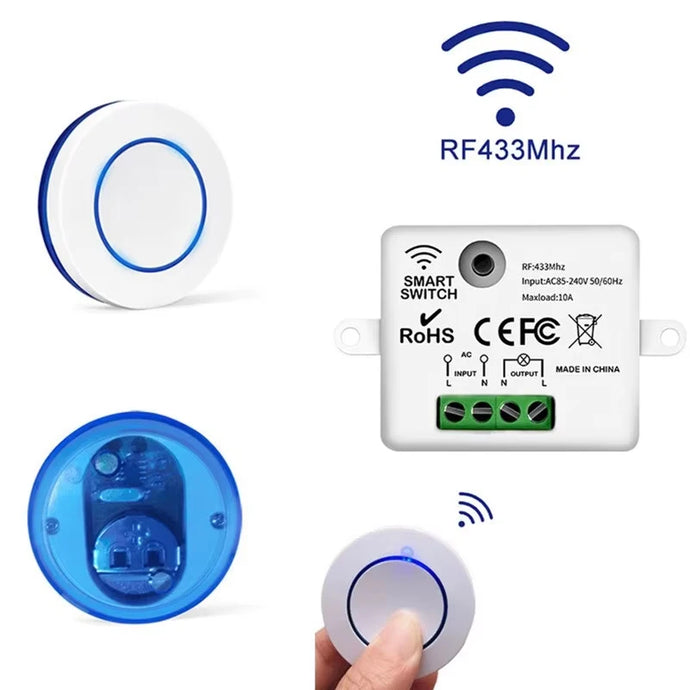433MHz Wireless Light Switch 220V 110V 10A Relay Breaker Remote
