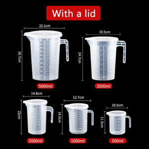 1PC Clear Graduated Measuring Cup Scale Plastic Transparent Mixing Cup