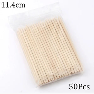 100/50pcs Nail Art Pusher Orange Wood Sticks Cuticle Pusher Remover